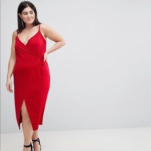 ASOS CURVE Sexy Wrap Midi Body on Dress